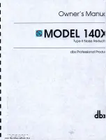 Preview for 1 page of dbx 140X Owner'S Manual