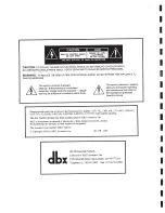 Предварительный просмотр 2 страницы dbx 150X Type I Service Manual