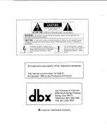 Предварительный просмотр 2 страницы dbx 163A Operation Manual