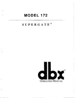 Preview for 1 page of dbx 172 SuperGate Operation Manual