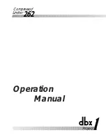 Preview for 1 page of dbx 262 Operation Manual