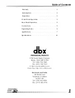 Preview for 3 page of dbx 262 Operation Manual