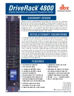 Предварительный просмотр 1 страницы dbx DriveRack 4800 Specification Sheet