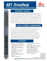 dbx DriveRack 481 Specification Sheet preview