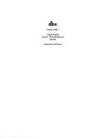 Предварительный просмотр 1 страницы dbx SNR 1 Instruction Manual