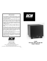 Предварительный просмотр 1 страницы Dcm SW10 Owner'S Manual