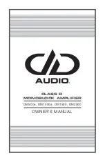 Предварительный просмотр 1 страницы DD Audio DM1000a Owner'S Manual