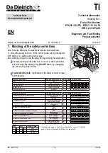 De Dietrich Thermique EFU 22 Quick Start Manual preview