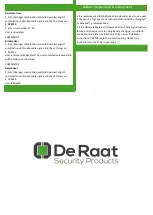 Предварительный просмотр 2 страницы De Raat La Gard 33E User Manual