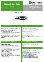 De Raat Sun Safe ES 045 Quick Start Manual preview