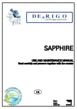 DE RIGO refrigeration SAPPHIRE H Use And Maintenance Manual preview