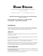 Dean Forge Croft Clearburn Junior Operating Instructions Manual preview