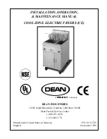 Dean Cool Zone Electric Fryer Installation & Operation Manual предпросмотр