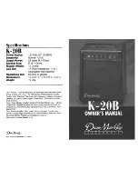 Dean K-20B Owner'S Manual предпросмотр