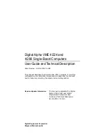 Preview for 1 page of DEC Digital Alpha VME 4/224 User Manual