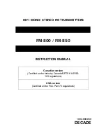 Decade FM-800 Instruction Manual preview