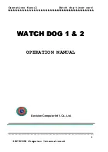 Decision Computer International Watch dog 1 Operation Manual preview