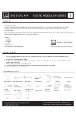 Preview for 3 page of Decolav JORDAN MODULAR 1666 Manual