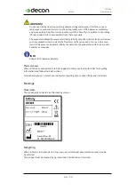 Preview for 11 page of decon Infinity User Manual