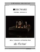 Предварительный просмотр 1 страницы Decware SE34I.5 Owner'S Manual