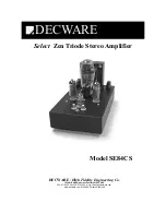 Preview for 1 page of Decware SE84CS Owner'S Manual