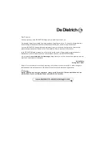 Предварительный просмотр 1 страницы DeDietrich DFF 1310 J User Manual