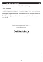 Preview for 48 page of DeDietrich DPE7400X Manual For Installation And Use