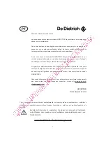 Предварительный просмотр 57 страницы DeDietrich DTE714B Manual For Installation And Use