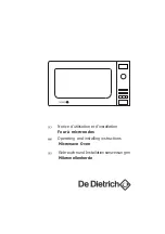 Предварительный просмотр 1 страницы DeDietrich MW6723E1 Operating And Installing Instructions