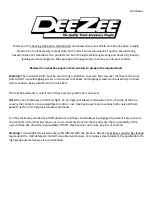 Dee Zee DZ8270A Installation Instructions Manual preview