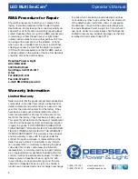 Preview for 6 page of DeepSea Power & Light LED Multi SeaCam Operator'S Manual