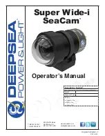 Preview for 1 page of DeepSea Power & Light Super Wide-i SeaCam Operator'S Manual