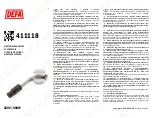 Предварительный просмотр 1 страницы DEFA 411118 Fitting Instructions Manual