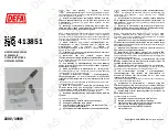 DEFA 413851 Fitting Instructions Manual preview