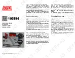 Предварительный просмотр 1 страницы DEFA 460596 Fitting Instructions