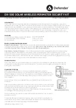 Preview for 1 page of Defender DX-500 SOLAR Quick Start Manual