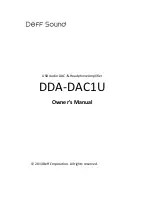 Предварительный просмотр 1 страницы Deff DDA-DAC1U Owner'S Manual