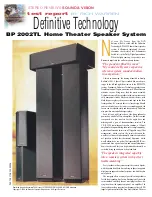 Definitive Technology BP 2002TL Brochure preview