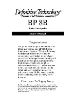 Definitive Technology BP 8B Owner'S Manual preview