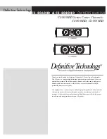 Definitive Technology CS-8060HD Owner'S Manual preview