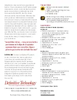 Preview for 4 page of Definitive Technology Home Theater Speakers Specification Sheet