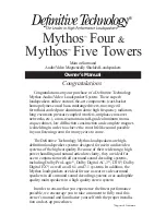 Definitive Technology Mythos Four Owner'S Manual preview