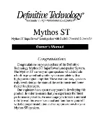 Definitive Technology Mythos ST Owner'S Manual preview