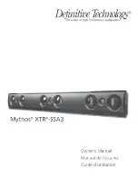 Definitive Technology Mythos XTR-SSA3 Owner'S Manual предпросмотр