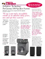 Preview for 1 page of Definitive Technology ProCinema 100 Brochure & Specs