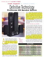 Definitive Technology ProCinema 400 System Brochure preview