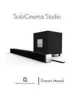 Предварительный просмотр 1 страницы Definitive Technology SoloCinema Studio Owner'S Manual