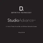 Предварительный просмотр 1 страницы Definitive Technology Studio Advance Setup Manual