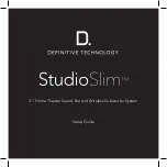 Definitive Technology Studio Slim Setup Manual предпросмотр