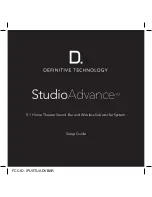 Preview for 1 page of Definitive Technology StudioAdvance Setup Manual